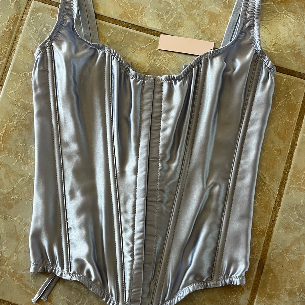 Victoria's Secret Light Blue Lace-Up Corset